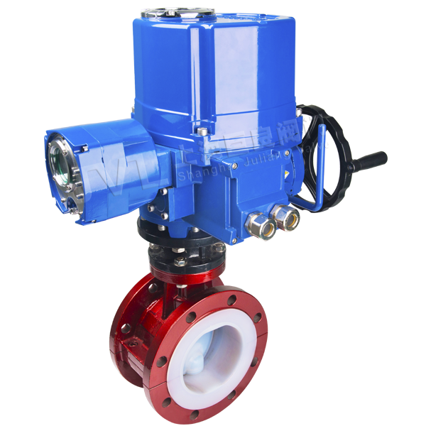 JL900-D6 / Electric Fully Fluorine Lined Flanged Butterfly Valve